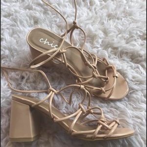 Chic Pink Strappy Wedges / Heels